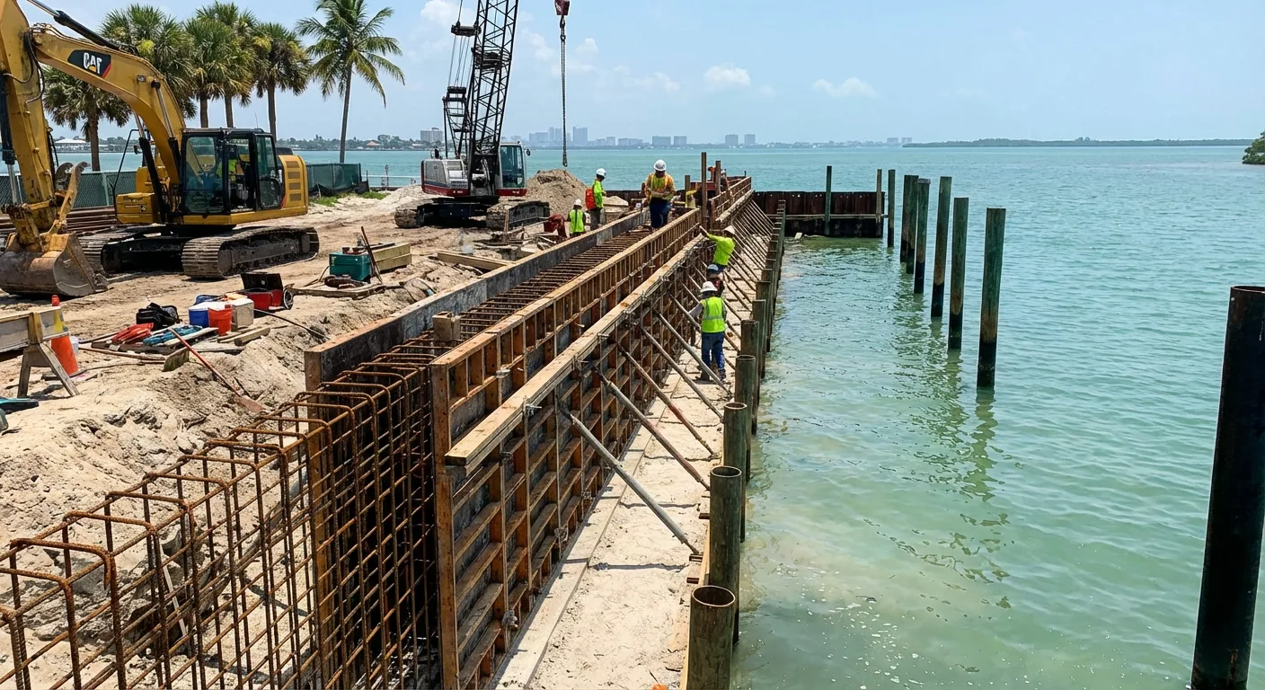 seawall concrete forms Palm Harbor FL