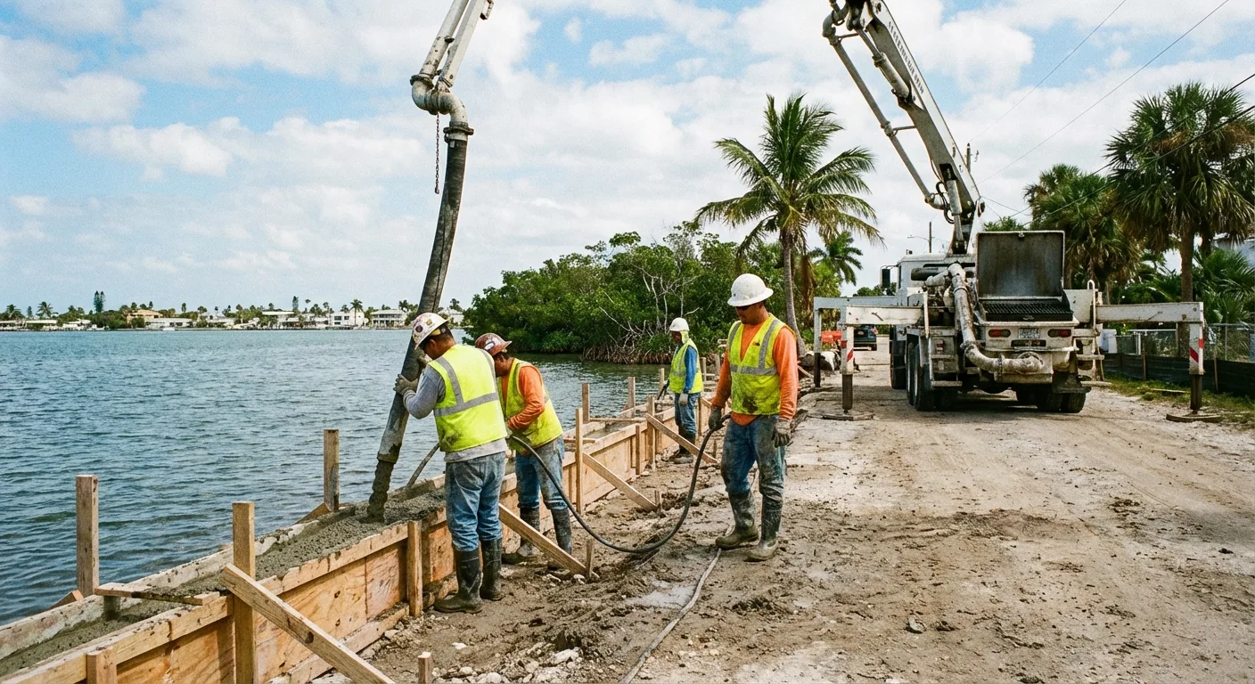 seawall new pour Port Richey FL